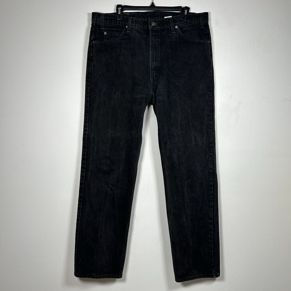 Vintage Levi's 505 Jeans 40x32 Black Orange Tab 90s Regular Straight Leg USA